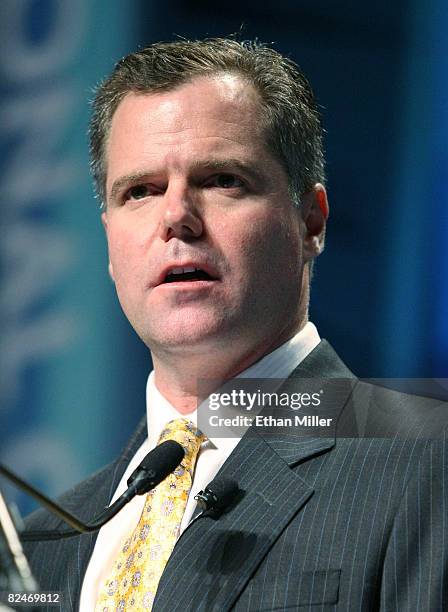 President and Chief Executive Officer of MGM Mirage Jim Murren speaks during the National Clean Energy Summit at the Cox Pavilion at UNLV August 19,...