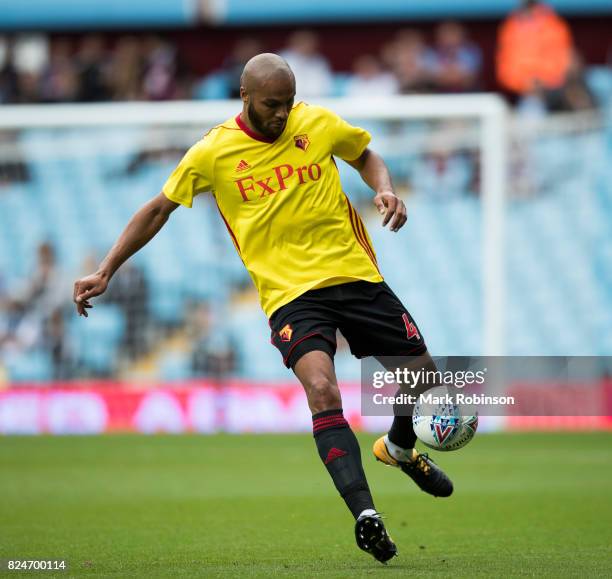 Younès Kaboul of Watford during the pre season friendly match between Aston Villa and Watford at Villa Park on July 29, 2017 in Birmingham, England.