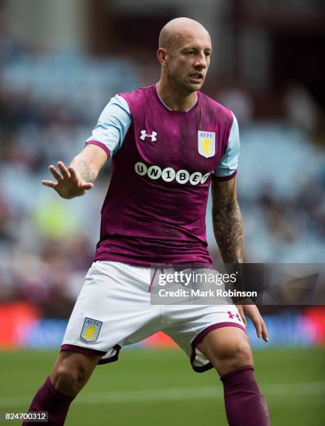 Alan Hutton of Aston Villa during the pre season friendly match between Aston Villa and Watford at Villa Park on July 29, 2017 in Birmingham, England.