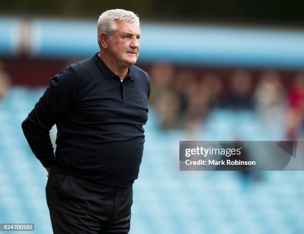 Manager of Aston Villa Steve Bruce during the pre season friendly match between Aston Villa and Watford at Villa Park on July 29, 2017 in Birmingham,...