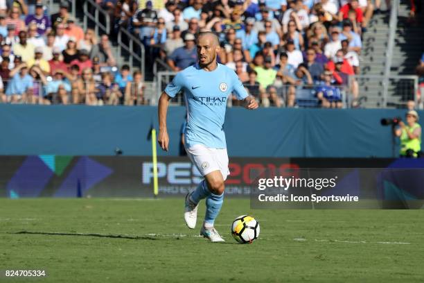 Manchester City midfielder David Silva during the game between Manchester City and Tottenham Hotspur. Manchester City defeated Tottenham by the score...