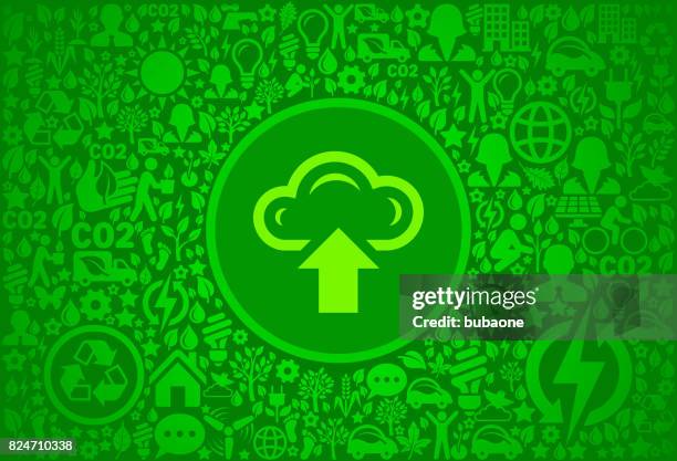 upload cloud environment green vector icon pattern - content generation icon stock illustrations