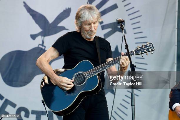Roger Waters performs during the 2017 Newport Folk Festival at Fort Adams State Park on July 30, 2017 in Newport, Rhode Island.