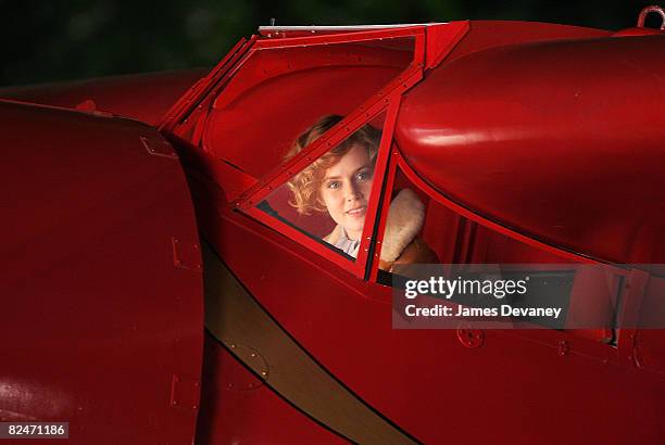 Actress Amy Adams on location for "Night at the Museum 2: Battle of the Smithsonian" at the Natural Museum of History on August 18, 2008 in New York...