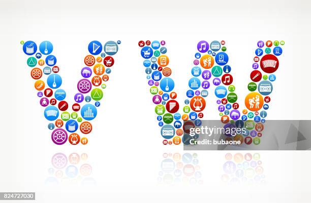 vw resort music vector button pattern - man record player stock illustrations