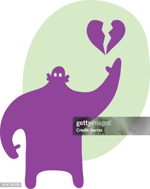 broken heart - split up icon stock illustrations