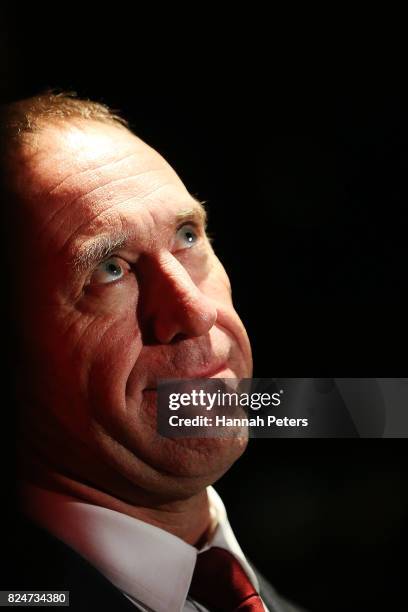 Opposition Leader Andrew Little is interviewed on the campaign trail at Massey University, Albany Campus on July 31, 2017 in Auckland, New Zealand....