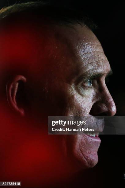 Opposition Leader Andrew Little speaks on the campaign trail at Massey University, Albany Campus on July 31, 2017 in Auckland, New Zealand. Little...