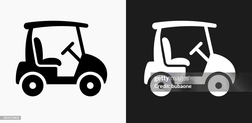Golf Cart pictogram op zwart-wit Vector achtergronden