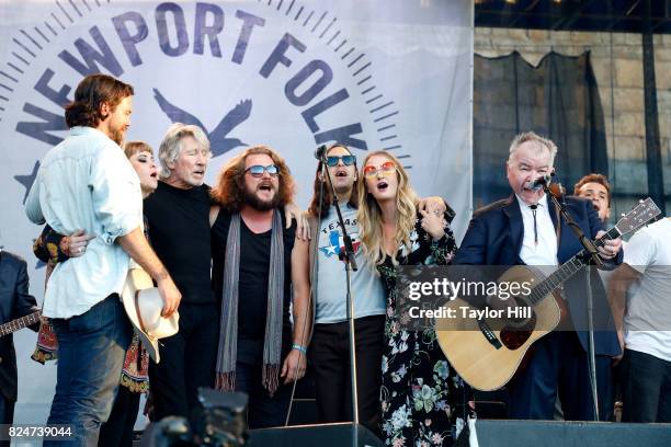 Zach Williams, Jess Wolfe, Roger Waters, Jim James, Margo Price, and John Prine perform at Fort Adams State Park on July 30, 2017 in Newport, Rhode...