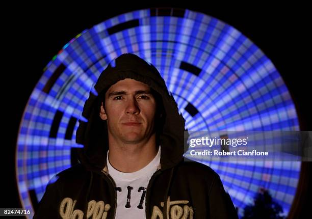 Lee Holdsworth, V8 Supercar driver for the Valvoline Cummins Race Team, poses for a portrait during a Lee Holdsworth V8 Supercar driver portrait...