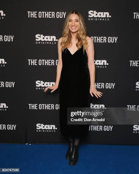Sophie Lowe arrives ahead of the premiere of Matt Okine's new series 'The Other Guy' at Museum of Contemporary Art on July 31, 2017 in Sydney,...