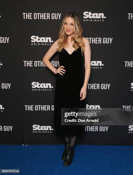 Sophie Lowe arrives ahead of the premiere of Matt Okine's new series 'The Other Guy' at Museum of Contemporary Art on July 31, 2017 in Sydney,...