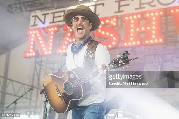 Drake White of Drake White and the Big Fire performs on the Next From Nashville Stage during the Watershed Country Music Festival at Gorge...