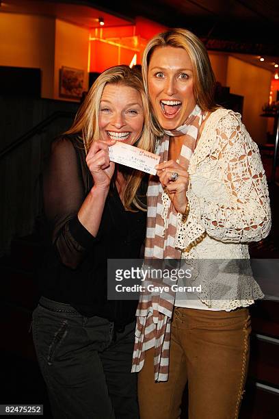 Actress Tammy Macintosh and actress Allison Cratchley arrive for the opening night of `Tell me on a Sunday' at the Seymour Centre on August 20, 2008...