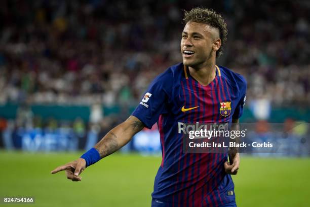 Neymar of Barcelona during the International Champions Cup El Clásico match between FC Barcelona and Real Madrid at the Hard Rock Stadium on July 29,...