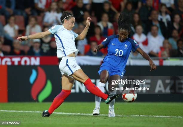 Lucia Bronze of England and Kadidiatou Diani of France during the UEFA Women's Euro 2017 quarter final match between England and France at Stadion De...