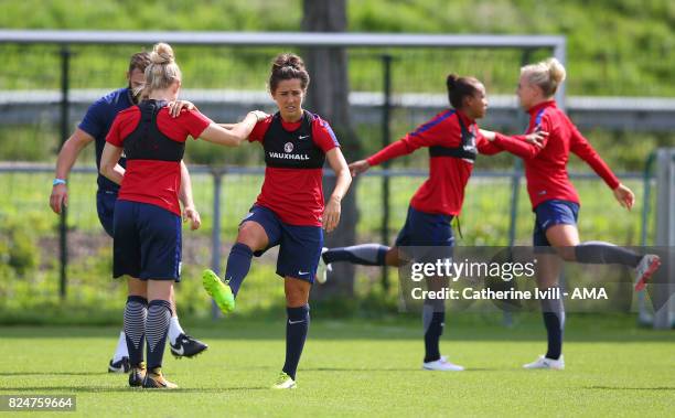 Fara Williams of England Women during the England Women training session in Utrecht on July 31, 2017 in Utrecht, Netherlands.