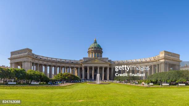 kazan cathedral (cathedral of our lady of kazan). a russian orthodox church in saint petersburg, russia - kazan cathedral st petersburg stock pictures, royalty-free photos & images