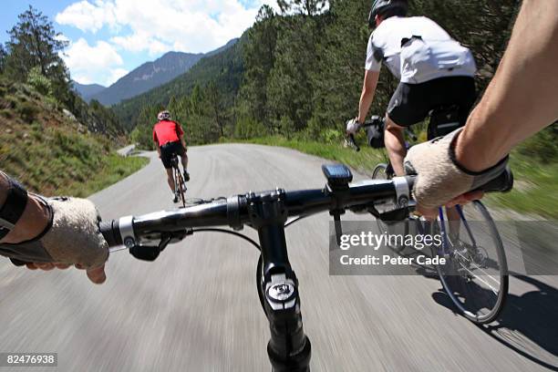 people cycling on mountain road - motogp of france race stockfoto's en -beelden