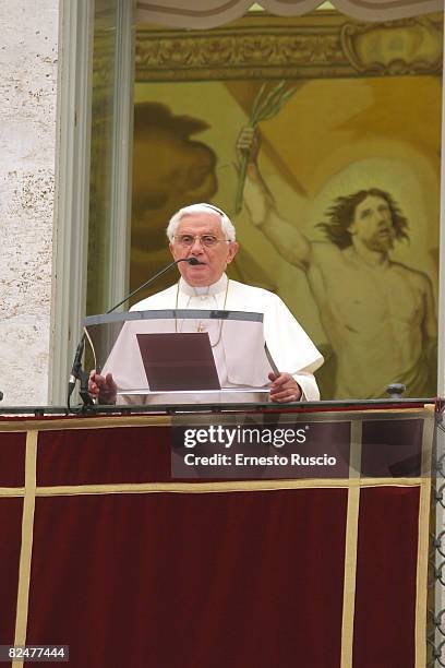 Pope Benedict XVI holds weekly audience at his summer residence, Castel Gandolfo, on August 20, 2008 in Lazio, south of Rome, Italy. General...