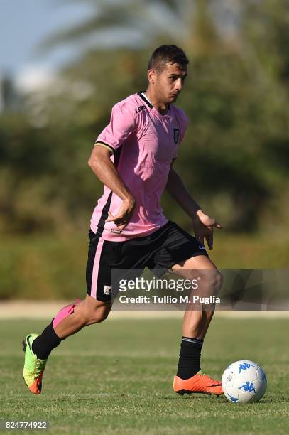 Ivaylo Chochev of Palermo in action during a friendly match between US Citta' di Palermo and Monreale at Carmelo Onorato training center on July 30,...