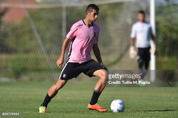Ivaylo Chochev of Palermo in action during a friendly match between US Citta' di Palermo and Monreale at Carmelo Onorato training center on July 30,...