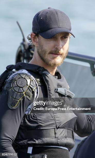 Pierre Casiraghi is seen the previus day of the 36th Copa Del Rey Mapfre Sailing Cup at the Real Club Nautico de Palma on July 29, 2017 in Palma de...