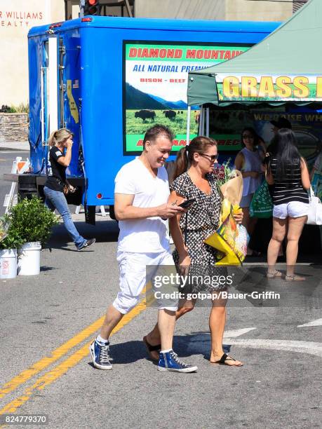 Eddie Van Halen and wife Janie Liszewski are seen on July 30, 2017 in Los Angeles, California.