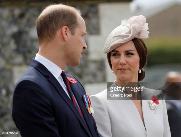 Catherine, Duchess of Cambridge and Prince William, Duke of Cambridge ahead of a ceremony at the Commonwealth War Graves Commisions's Tyne Cot...