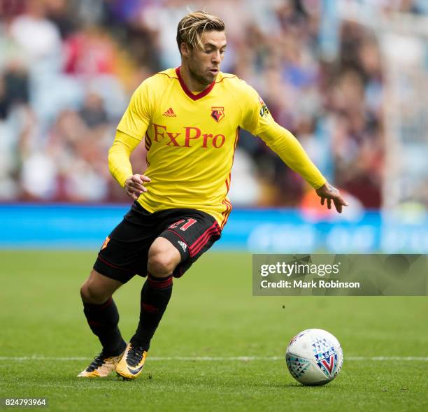 Kiko Femenía of Watford during the pre season friendly match between Aston Villa and Watford at Villa Park on July 29, 2017 in Birmingham, England.