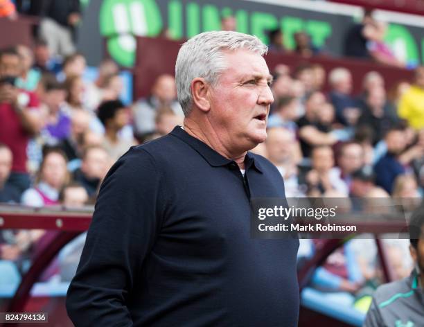 Manager of Aston Villa Steve Bruce during the pre season friendly match between Aston Villa and Watford at Villa Park on July 29, 2017 in Birmingham,...