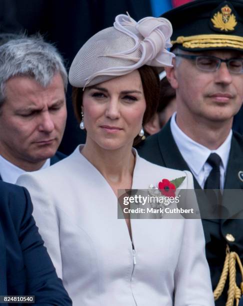 Catherine, Duchess of Cambridge attends the commemorations at the Tyne Cot Commonwealth War Graves Cemetery on July 31, 2017 in Ypres, Belgium. The...