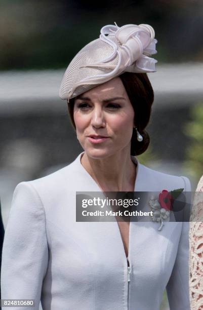 Catherine, Duchess of Cambridge attends the commemorations at the Tyne Cot Commonwealth War Graves Cemetery on July 31, 2017 in Ypres, Belgium. The...