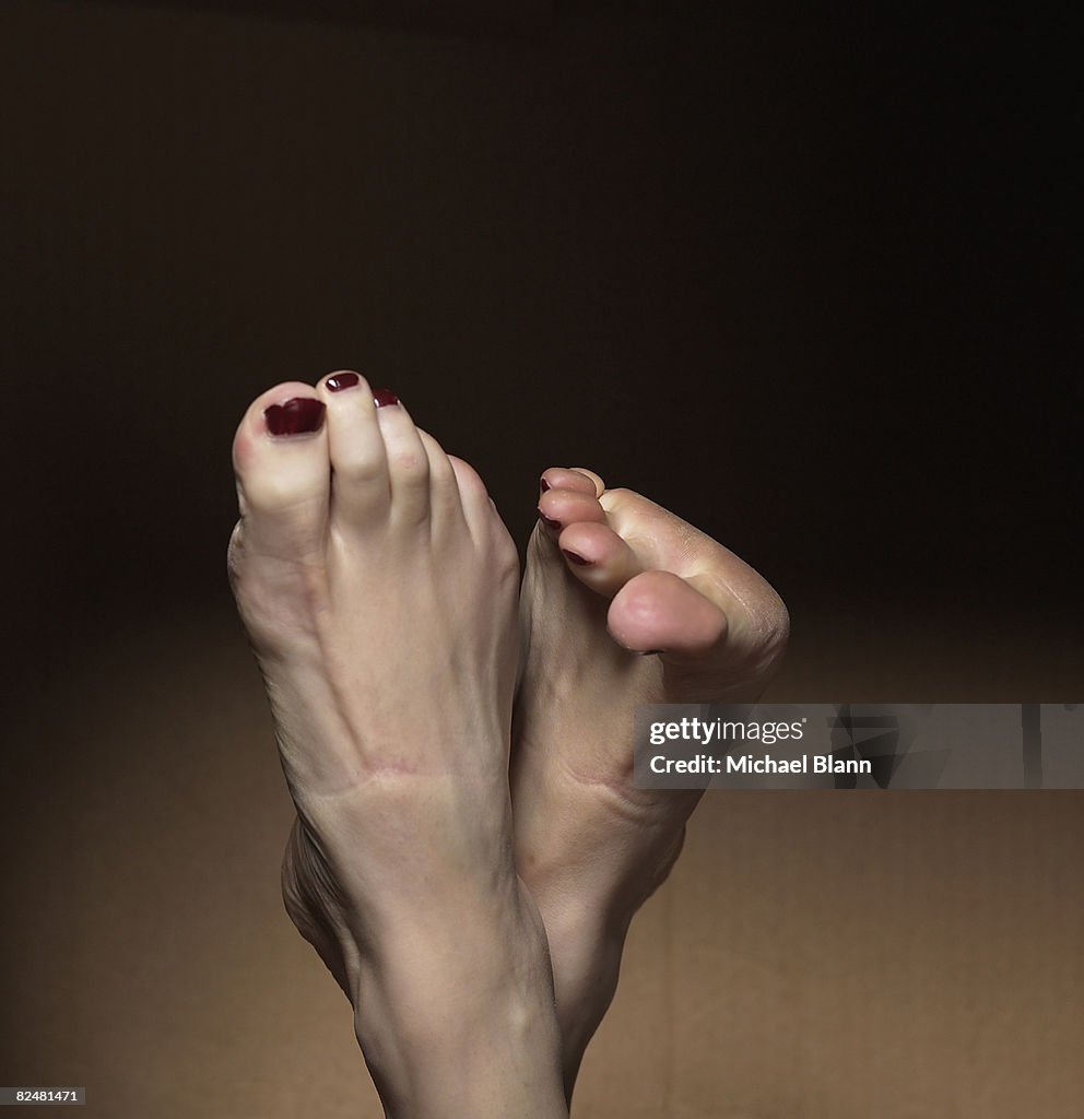 Woman's feet crossed