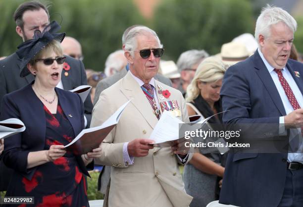 Prince Charles, Prince of Wales attends the Welsh National Service of Remembrance at the Welsh National Memorial Park to mark the centenary of...