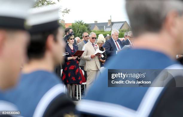 General view of Prince Charles, Prince of Wales as he attends the Welsh National Service of Remembrance at the Welsh National Memorial Park to mark...