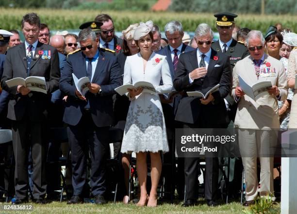 Catherine, Duchess of Cambridge during a ceremony at the Commonwealth War Graves Commisions's Tyne Cot Cemetery on July 31, 2017 in Ypres, Belgium....