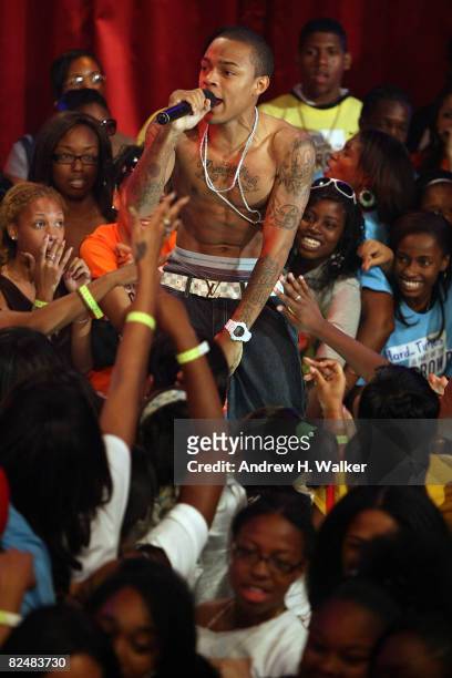 Bow Wow performs at the taping of the 2,000th episode of "106 & Park" at the BET studios on August 19, 2008 in New York City.