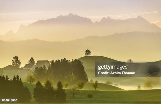 idyllic landscape, switzerland, europe, säntis - switzerland landscape stock pictures, royalty-free photos & images