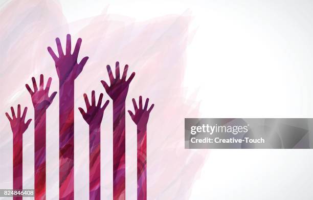 watercolorl human hands - volunteer hands colorful stock illustrations