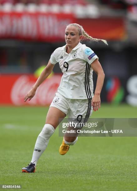 Mandy Islacker of Germany in action during the UEFA Women's Euro 2017 Quarter Final match between Germany and Denmark at Sparta Stadion on July 29,...
