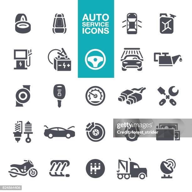 auto service icons - lubrication stock illustrations