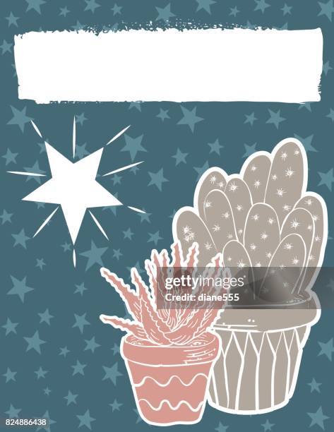 cute hand drawn cactus background - cactus texture stock illustrations