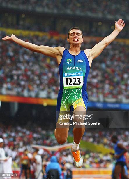 Carlos Chinin of Brazil competes in the Men's Decathlon Long Jump Final held at the National Stadium during Day 13 of the Beijing 2008 Olympic Games...