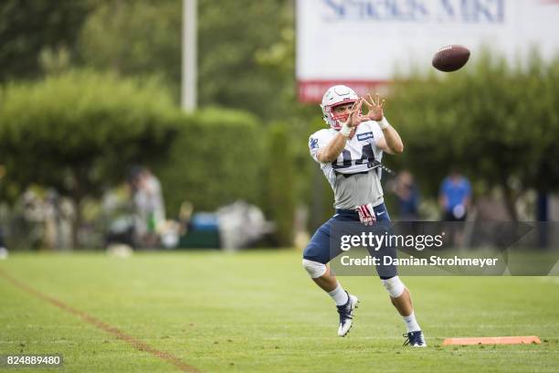 New England Patriots Austin Carr in action during training camp at the practice facility at Gillette Stadium. Foxborough, MA 7/29/2017 CREDIT: Damian...