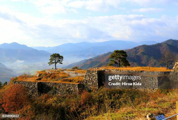 takeda castle ruins - asago stock-fotos und bilder