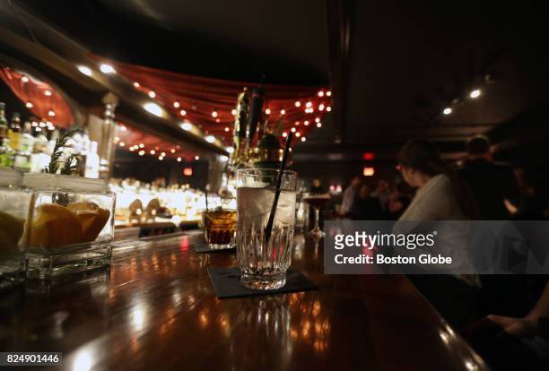 The local bar room inside Carrie Nation Restaurant & Cocktail Club's Speakeasy in the Beacon Hill neighborhood of Boston, March 30, 2016.