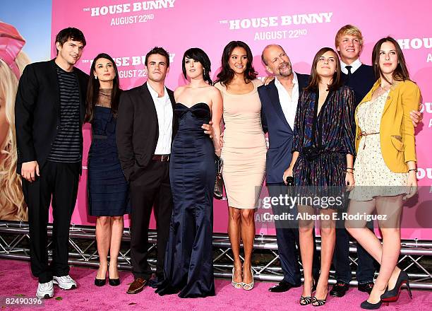 Actor Ashton Kutcher, actress Demi Moore, actor Micah Alberti, actress Rumer Willis, Emma Heming, actor Bruce Willis, Scout Willis and Tallulah...