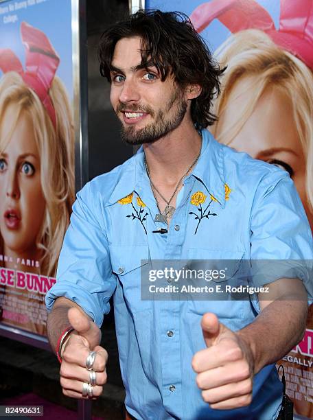 Musician Tyson Ritter of the All American Rejects arrives at Columbia Pictures' premiere of "House Bunny" held at the Mann Village Theater on August...